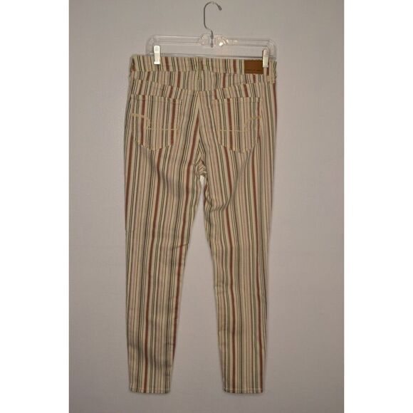 American Eagle Women's 10 Stretch High Waisted Striped Skinny Ankle Jeans - Picture 1 of 12
